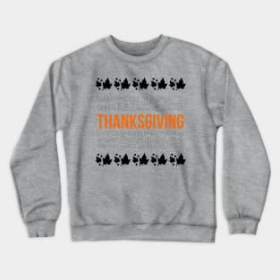 Thanksgiving Words Maple Leaves Crewneck Sweatshirt